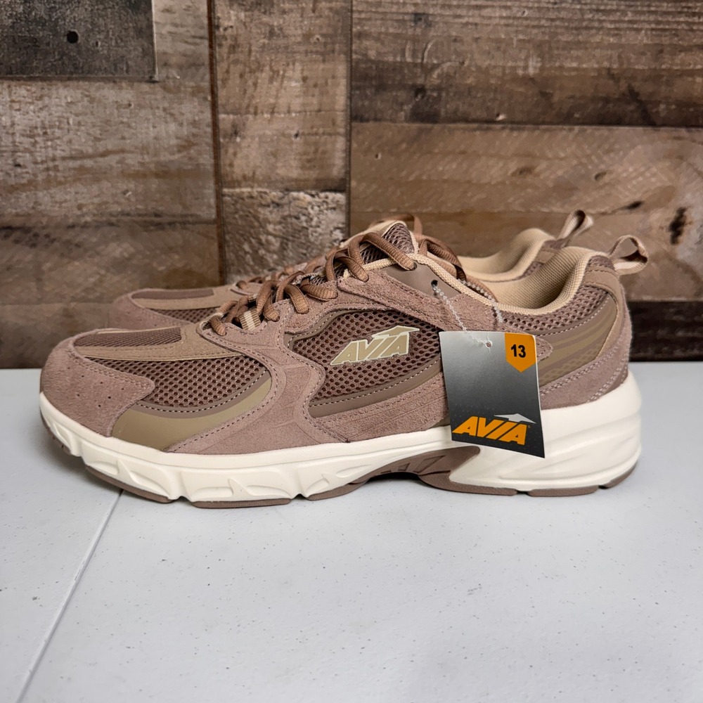 Avia 5000 Shoes Mens Size 13 Brown Leather Mesh Sneakers Walking Lace Up NEW - Picture 4 of 11